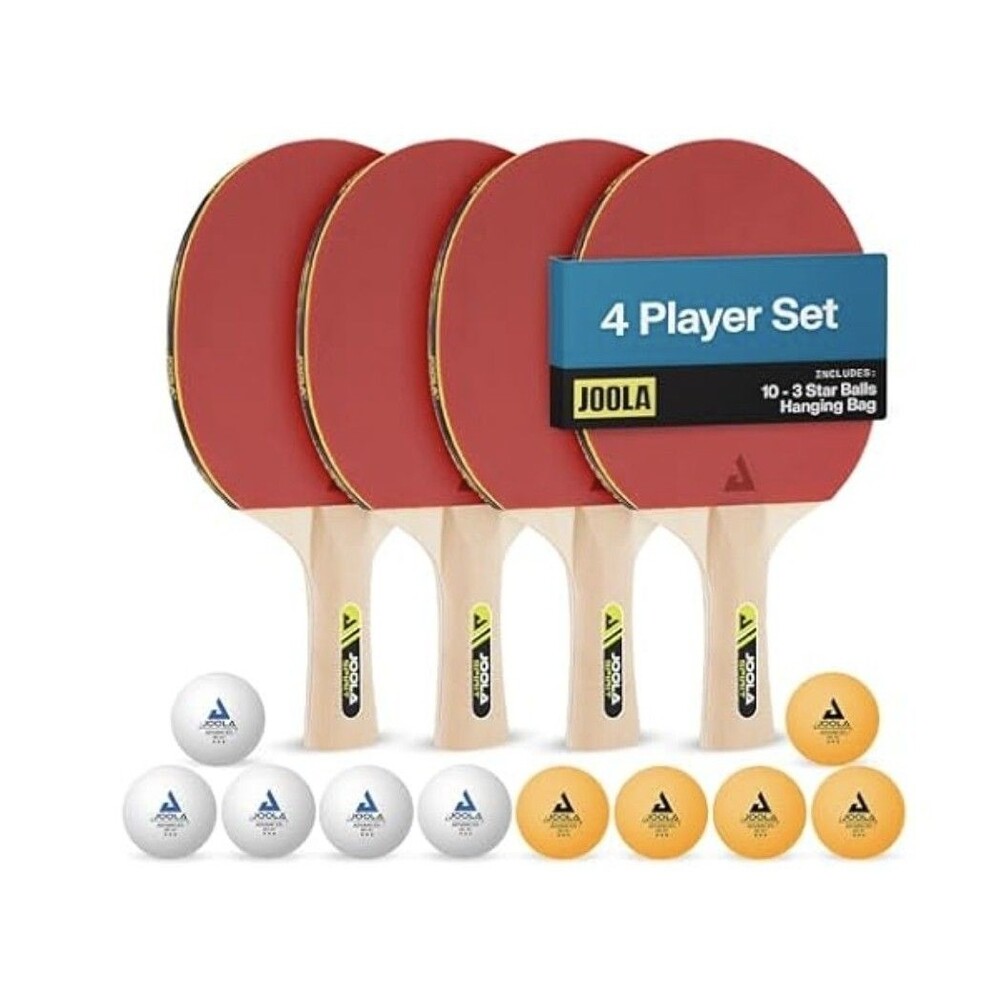 JOOLA Family Premium Ping Pong Paddles Set of 4 - Advanced Table